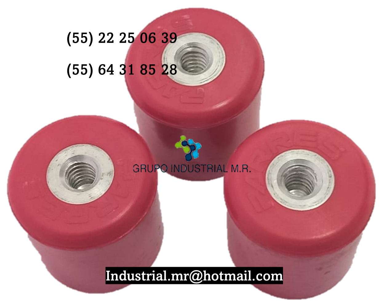 Aislador barril de 1/4 x 1" alto
